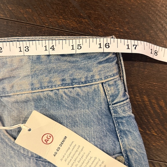 NWT AG Adriano Goldschmied Sandy Denim Mini Skirt Frayed Hem Size 31 - Picture 9 of 9